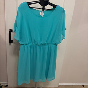 Women's One Clothing Turquoise Short Sleeve Dress Plus Size 1X